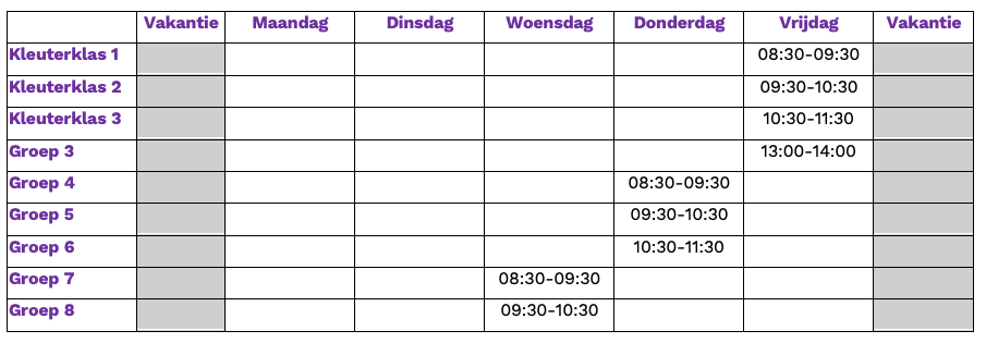 voorbeeldrooster scenario1 hele groepen